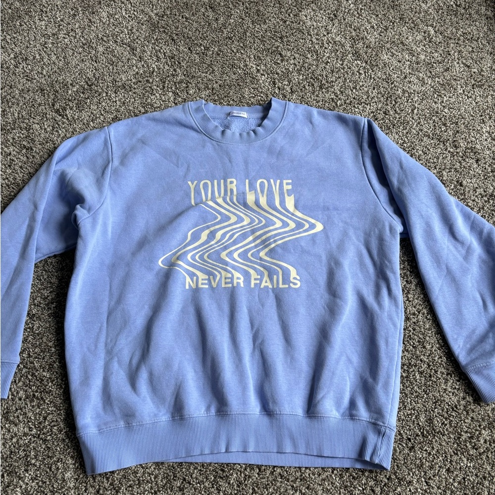 Elevated Faith Christian Light Blue Graphic Crewneck Sweatshirt